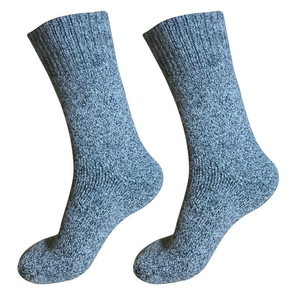 B&Q 2 Pairs Mens Heavy Duty Winter Socks Thick Thermal Warm Hiking Knit Crew Socks Wool Boot Socks