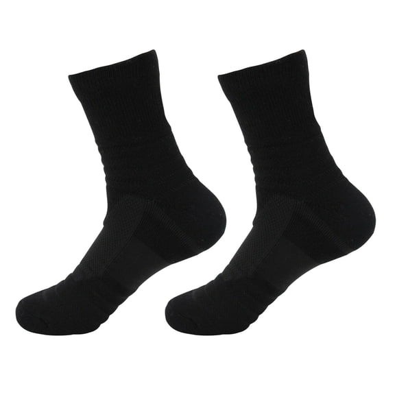 B&Q 2 Pairs Mens Performance Cotton Athletic Casual Dress Crew Cushion Breathable Long Socks for Running Basketball Work Sports Hiking