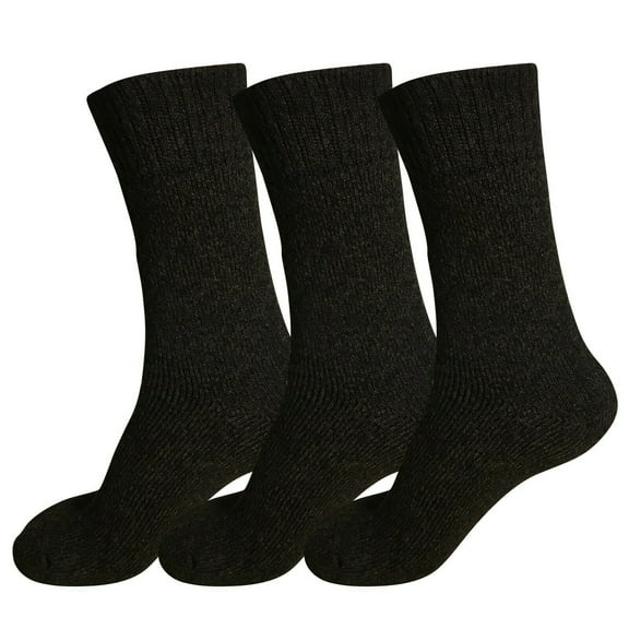 B&Q 3 Pairs Mens Heavy Duty Winter Socks Thick Thermal Warm Hiking Knit Crew Socks Wool Boot Socks