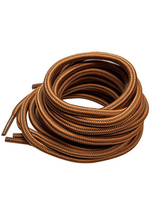 3 Pairs Sandy Brown Round Boot Laces Shoelaces Strings Replacements for Hiking Military Motorcycle Work Boots Sneakers