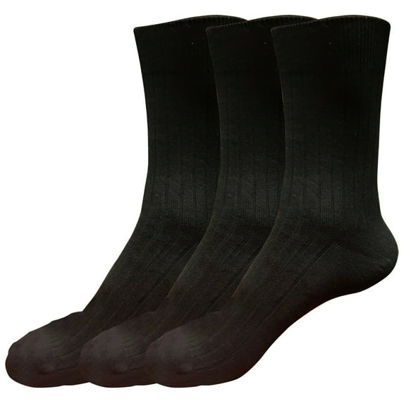 B&Q 3 pairs 98% Cotton Mens Breathable Comfortable Soft Fashion Casual Crew Business Dress Socks Mid Calf Size 9-11