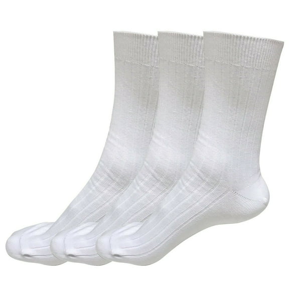 B&Q 3 pairs 98% Cotton Mens Breathable Comfortable Soft Fashion Casual Crew Business Dress Socks Mid Calf Size 9-11