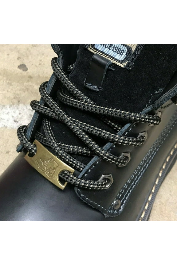 4 Pairs 5mm Thick Heavy Duty Black Brown Dot Round Boot Laces Shoelaces Strings Replacements for Hiking Work Boots 38 40 44 45 46 48 50 52 54 60 63 72 Inches