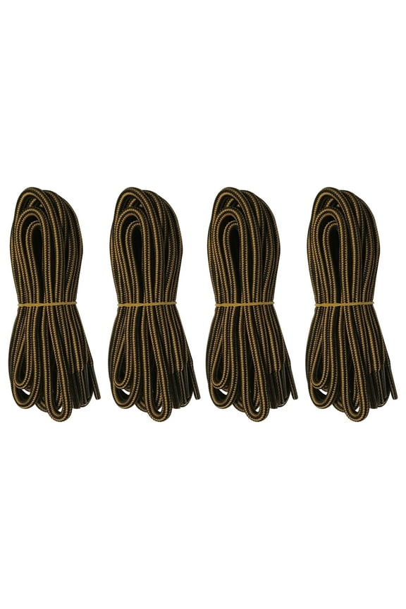 4 Pairs 5mm Thick Heavy Duty Black Brown Hiking Work Boot Laces Shoelaces Strings Replacement for Men Women 39 40 48 54 55 60 63 72 Inches