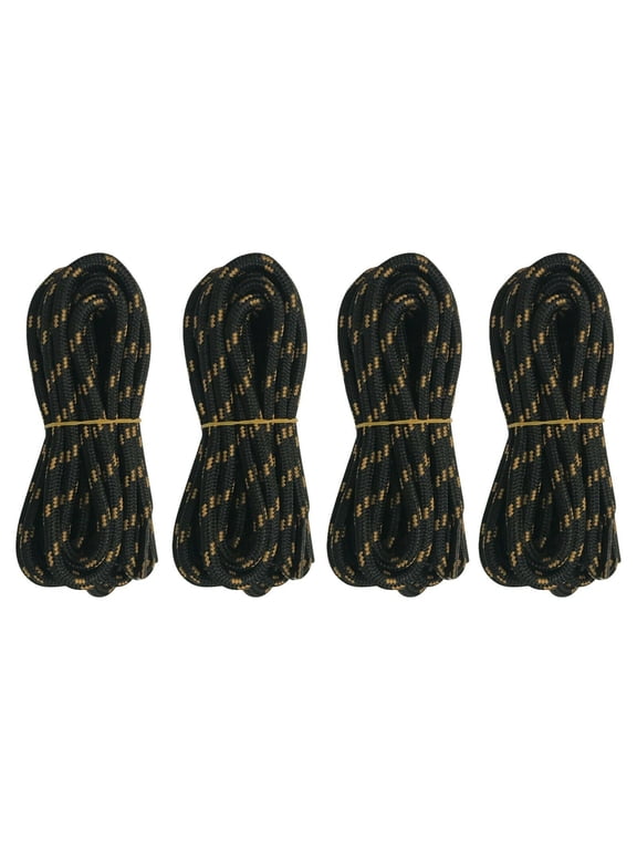 4 Pairs 5mm Thick Heavy Duty Black Yellow Brown Spot Hiking Work Boot Laces Shoelaces Strings Replacement for Men Women 39 40 48 54 55 60 63 72 Inches