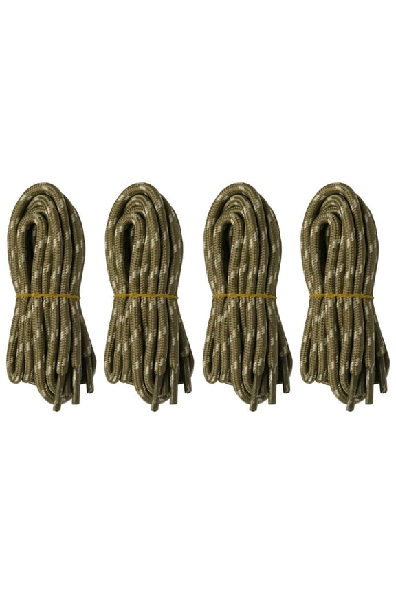 4 Pairs 5mm Thick Heavy Duty Brown Gray Spot Hiking Work Boot Laces Shoelaces Strings Replacement for Men Women 39 40 48 54 55 60 63 72 Inches