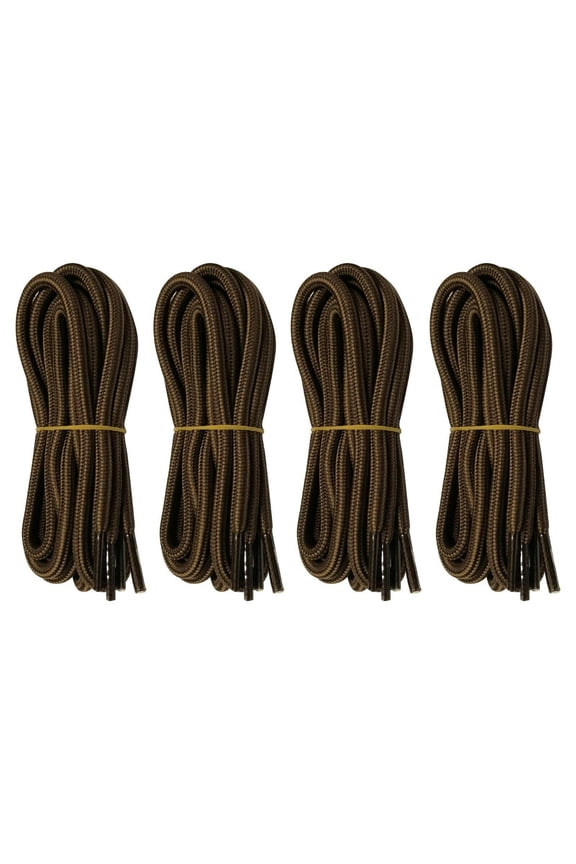 4 Pairs 5mm Thick Heavy Duty Dark light Brown Hiking Work Boot Laces Shoelaces Strings Replacement for Men Women 39 40 48 54 55 60 63 72 Inches