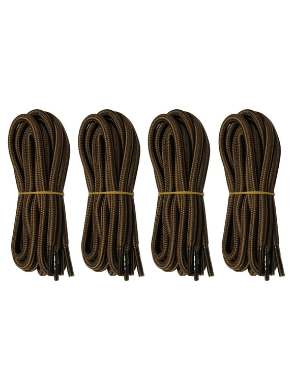 4 Pairs 5mm Thick Heavy Duty Dark light Brown Hiking Work Boot Laces Shoelaces Strings Replacement for Men Women 39 40 48 54 55 60 63 72 Inches