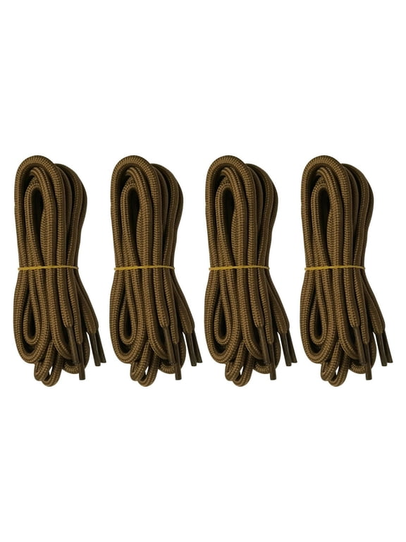 4 Pairs 5mm Thick Heavy Duty Khaki Hiking Work Boot Laces Shoelaces Strings Replacement for Men Women 39 40 48 54 55 60 63 72 Inches
