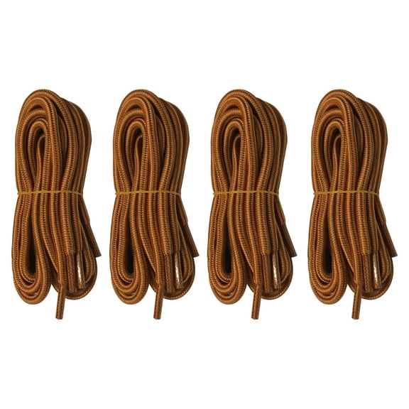 B&Q 4 Pairs 5mm Thick Heavy Duty Sandy Brown Hiking Work Boot Laces Shoelaces Strings Replacement for Men Women 39 40 48 54 55 60 63 72 Inches