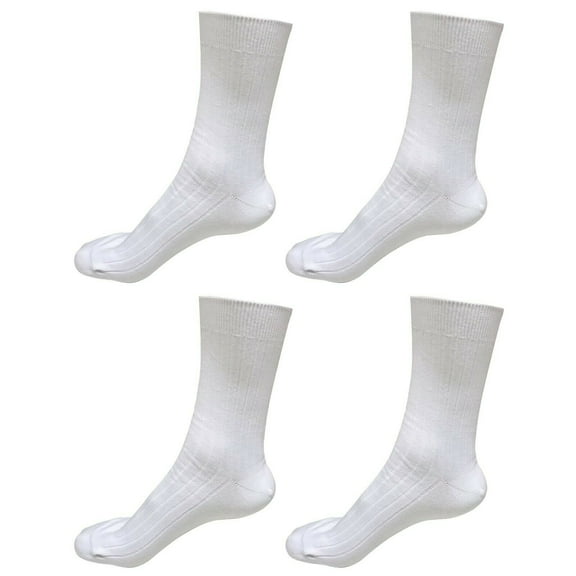 B&Q 4 pairs 98% Cotton Mens Breathable Comfortable Soft Fashion Casual Crew Business Dress Socks Mid Calf Size 9-11