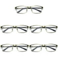 thumbnail image 1 of B & Q 5 PK Brass Metal Frame Mens Reading Glasses Spring Hinge Blue Light Blocking Readers +2.25, 1 of 6