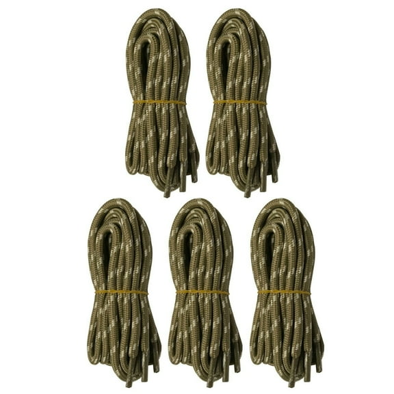 B&Q 5 Pairs 5mm Thick Heavy Duty Brown Gray Spot Hiking Work Boot Laces Shoelaces Strings Replacement for Men Women 39 40 48 54 55 60 63 72 Inches