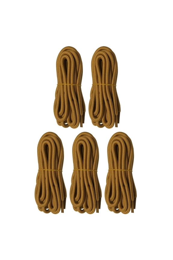 5 Pairs 5mm Thick Heavy Duty Brown Hiking Work Boot Laces Shoelaces Strings Replacement for Men Women 39 40 48 54 55 60 63 72 Inches