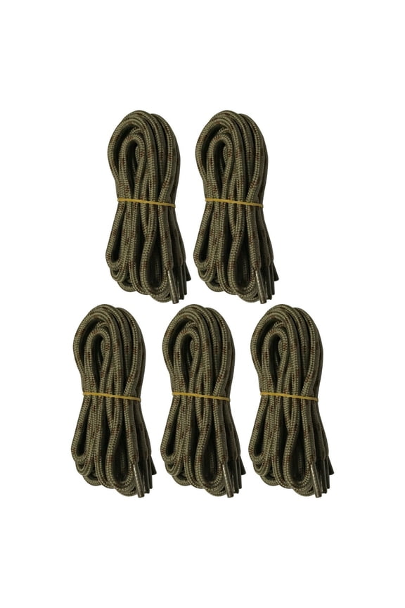 5 Pairs 5mm Thick Heavy Duty Brown Orange Spot Hiking Work Boot Laces Shoelaces Strings Replacement for Men Women 39 40 48 54 55 60 63 72 Inches