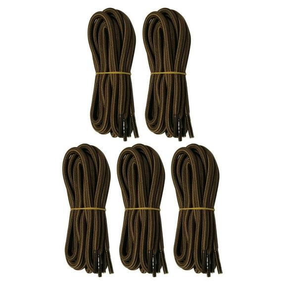 B&Q 5 Pairs 5mm Thick Heavy Duty Dark light Brown Hiking Work Boot Laces Shoelaces Strings Replacement for Men Women 39 40 48 54 55 60 63 72 Inches