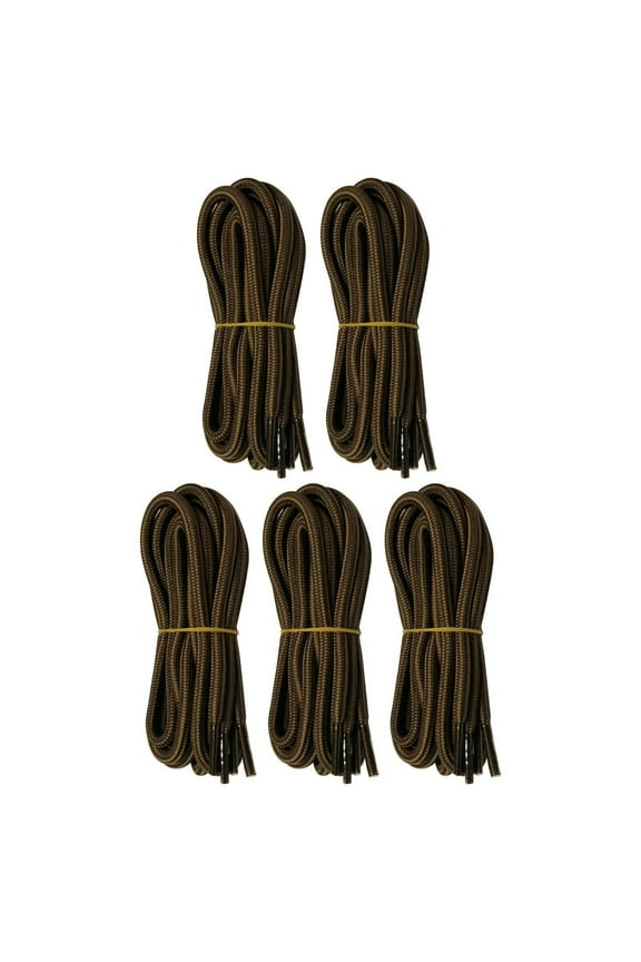 5 Pairs 5mm Thick Heavy Duty Dark light Brown Hiking Work Boot Laces Shoelaces Strings Replacement for Men Women 39 40 48 54 55 60 63 72 Inches