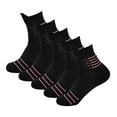 thumbnail image 1 of B&Q 5 Pairs Mens Ankle Mid Cut Quarter Crew Black Athletic Cotton Cushioned Running Casual Sports Basketball Hiking Socks, 1 of 5
