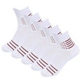 thumbnail image 1 of B&Q 5 Pairs Mens Ankle Mid Cut Quarter Crew White Athletic Cotton Cushioned Running Casual Sports Basketball Hiking Socks, 1 of 1