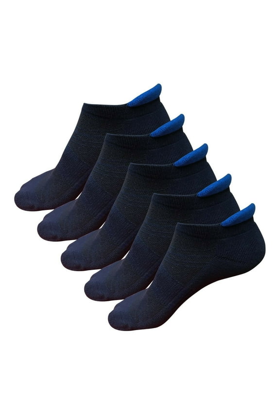 5 Pairs Mens Athletic Cotton No Show Low Cut Ankle Breathable Casual Socks with Cushioned Tab for Sports Running Jogging Cycling