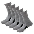 thumbnail image 1 of B&Q 5 Pairs Mens Performance Cotton Athletic Casual Dress Crew Cushion Breathable Long Socks for Running Basketball Work Sports Hiking, 1 of 5