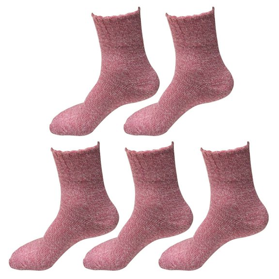 B&Q 5 Pairs Womens Winter Casual Wool Thermal Warm Boot Socks Size 5-10