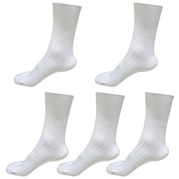 B&Q 5 pairs 98% Cotton Mens Breathable Comfortable Soft Fashion Casual Crew Business Dress Socks Mid Calf Size 9-11