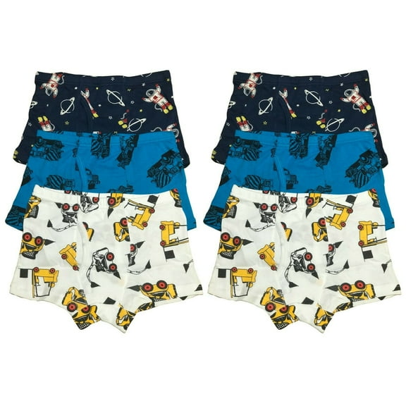 B&Q 6 PK Cotton Toddler Little Boys Kids Underwear Boxer Briefs Size 4T 5T 6T 7T 8T