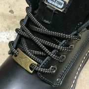 B&Q 6 Pairs 5mm Thick Heavy Duty Black Brown Dot Round Boot Laces Shoelaces Strings Replacements for Hiking Work Boots 38 40 44 45 46 48 50 52 54 60 63 72 Inches