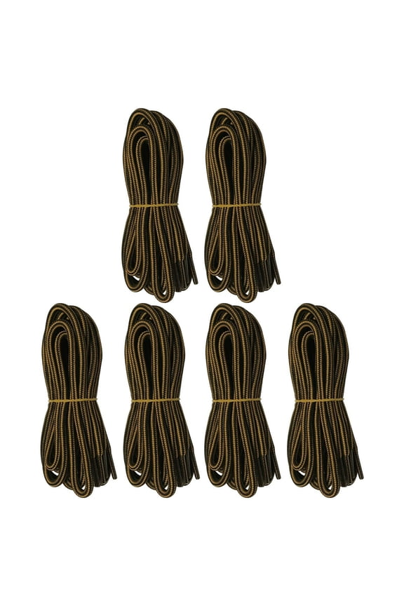 6 Pairs 5mm Thick Heavy Duty Black Brown Hiking Work Boot Laces Shoelaces Strings Replacement for Men Women 39 40 48 54 55 60 63 72 Inches
