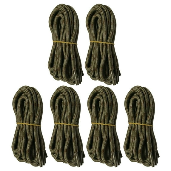B&Q 6 Pairs 5mm Thick Heavy Duty Brown Orange Spot Hiking Work Boot Laces Shoelaces Strings Replacement for Men Women 39 40 48 54 55 60 63 72 Inches