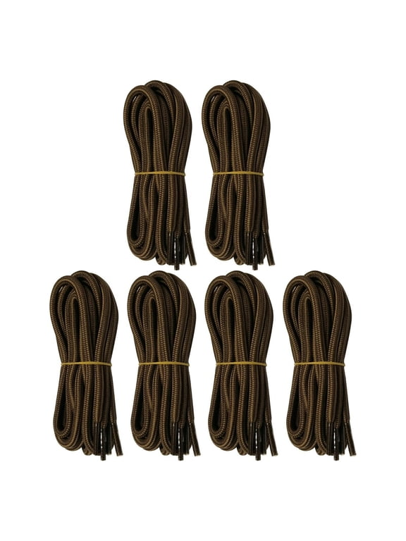 6 Pairs 5mm Thick Heavy Duty Dark light Brown Hiking Work Boot Laces Shoelaces Strings Replacement for Men Women 39 40 48 54 55 60 63 72 Inches