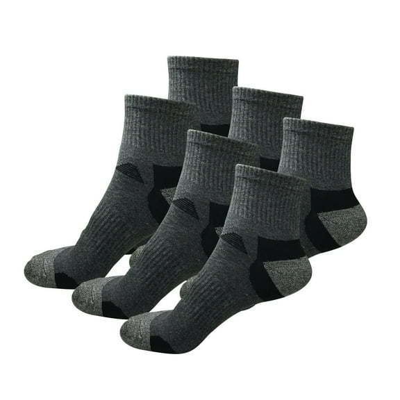 B&Q 6 Pairs Mens Mid Cut Ankle Quarter Crew Athletic Breathable Sport Cotton Socks 6-12