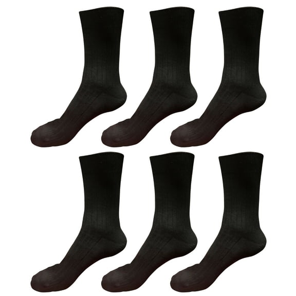 B&Q 6 pairs 98% Cotton Mens Breathable Comfortable Soft Fashion Casual Crew Business Dress Socks Mid Calf Size 9-11