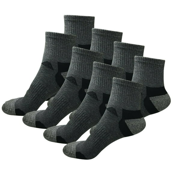 B&Q 8 Pairs Mens Mid Cut Ankle Quarter Crew Athletic Breathable Sport Cotton Socks 6-12