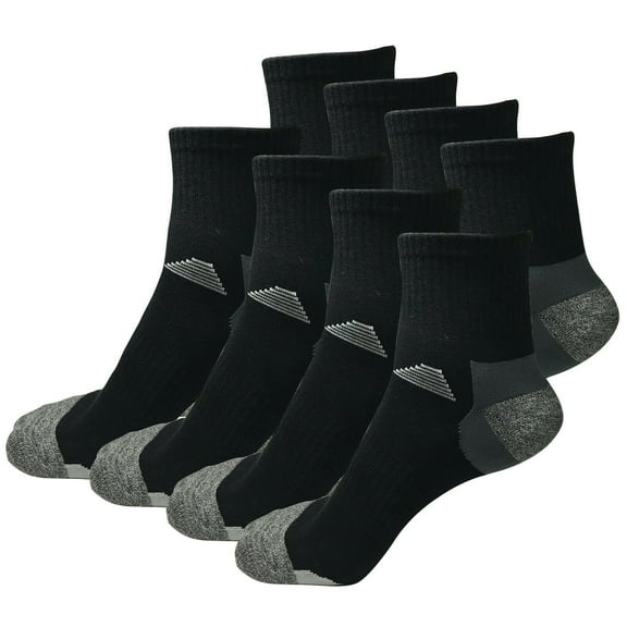 B&Q 8 Pairs Mens Mid Cut Ankle Quarter Crew Athletic Breathable Sport Cotton Socks 6-12