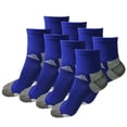 thumbnail image 1 of B&Q 8 Pairs Mens Mid Cut Ankle Quarter Crew Athletic Breathable Sport Cotton Socks 6-12, 1 of 5