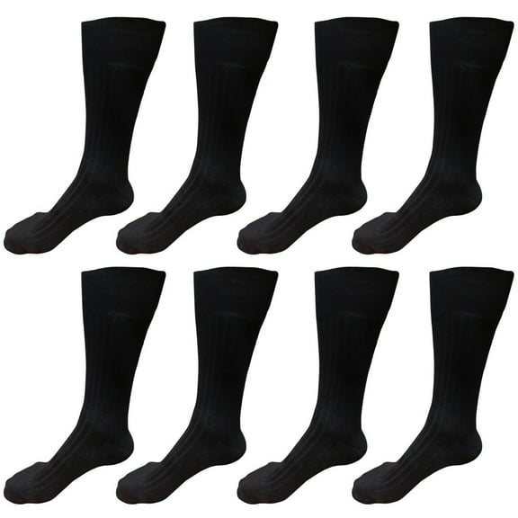 B&Q 8 pairs Mens Breathable Comfortable Cotton Soft Fashion Casual Classic Crew Business Dress Socks Over the Calf Size 9-11 10-13