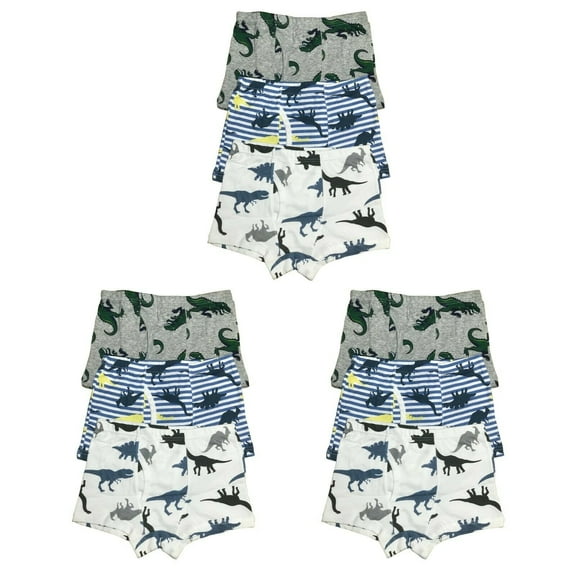 B&Q 9 PK Cotton Toddler Little Boys Kids Underwear Boxer Briefs Size 4T 5T 6T 7T 8T