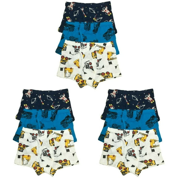 B&Q 9 PK Cotton Toddler Little Boys Kids Underwear Boxer Briefs Size 4T 5T 6T 7T 8T