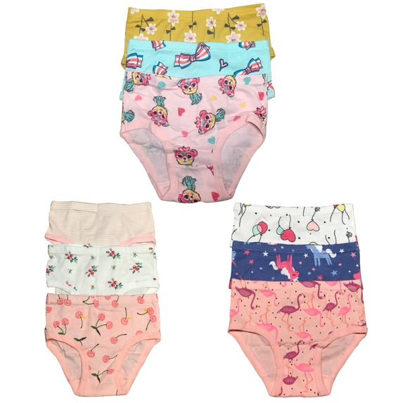 B&Q 9-Pack Cotton Briefs for Toddler Girls in Sizes 2T-7T | Affordable and Stylish Collection