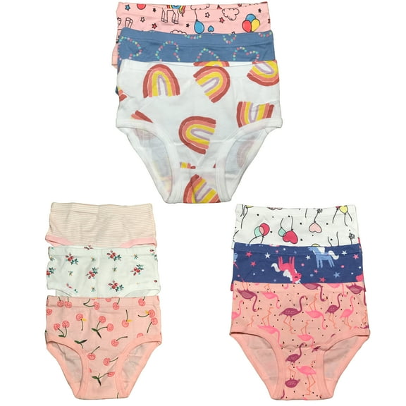 B&Q 9-Pack Cotton Briefs for Toddler Girls in Sizes 2T-7T | Affordable and Stylish Collection