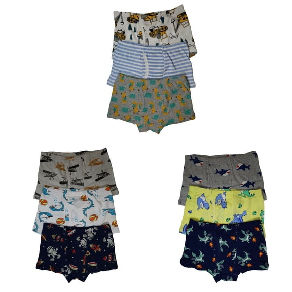 B&Q 9 Pack Toddler Little Boys Kids Underwear Athletic Underpants Cotton Boxer Briefs Size 4T 5T 6T 7T 8T
