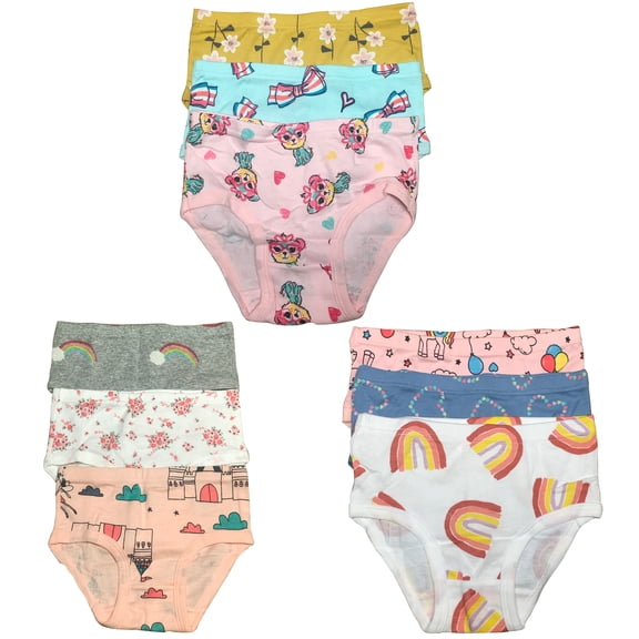 B&Q 9-Pack Toddler Little Girls' Cotton Briefs | Sizes 2T-7T: Stylish and Cozy Wear for Adorable Comfort