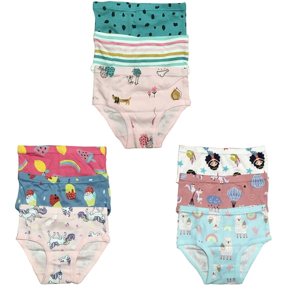 B&Q 9-Pack Toddler Little Girls Kids Underwear Cotton Briefs | Sizes 2T-7T - Comfortable and Stylish Collection