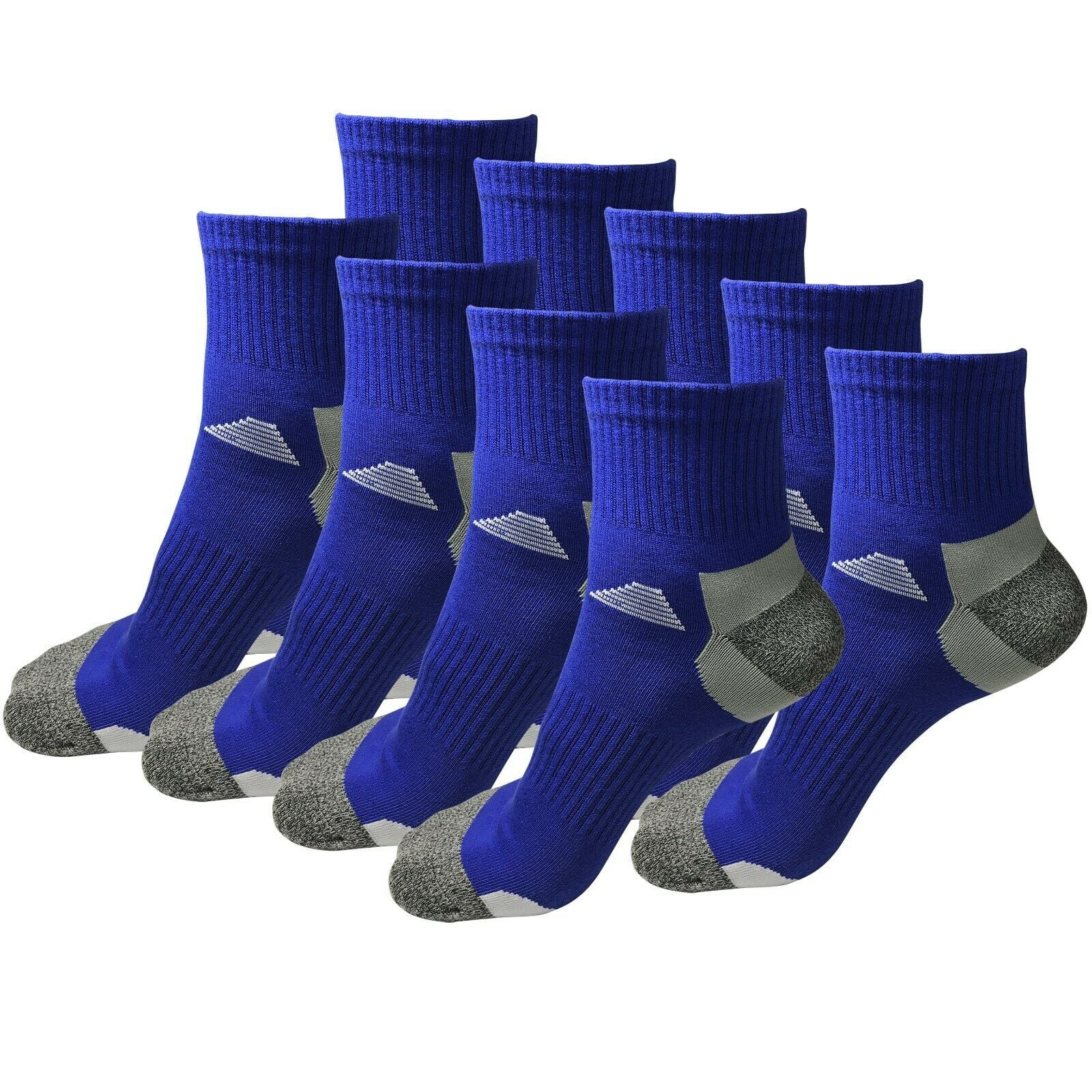 B&Q 9 Pairs Mens Mid Cut Ankle Quarter Crew Athletic Breathable Sport Cotton Socks 6-12