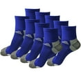 thumbnail image 1 of B&Q 9 Pairs Mens Mid Cut Ankle Quarter Crew Athletic Breathable Sport Cotton Socks 6-12, 1 of 5