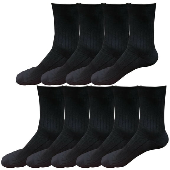 B&Q 9 pairs 98% Cotton Mens Breathable Comfortable Soft Fashion Casual Crew Business Dress Socks Mid Calf Size 9-11
