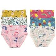 B&Q Comfortable Cotton Briefs for Toddler Little Girls - 6-Pack Assortment - Sizes 2T to 7T