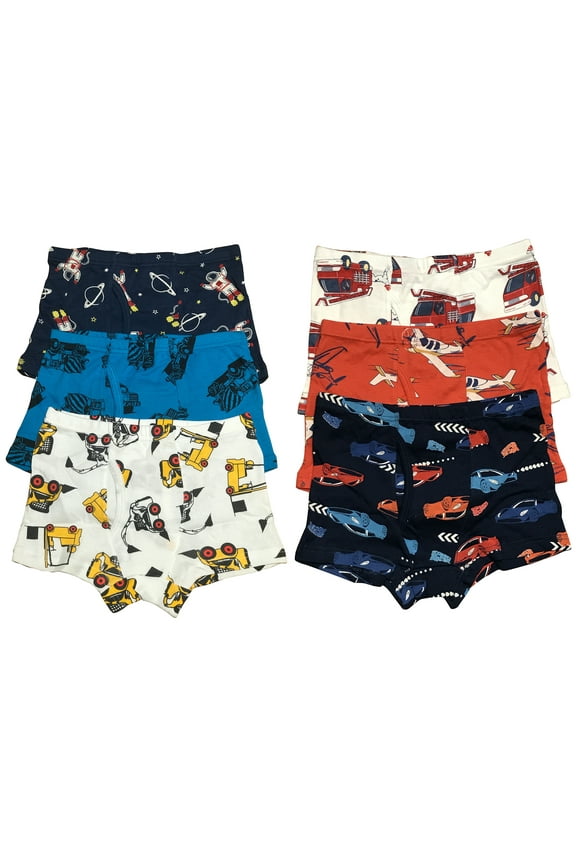 Cozy Cotton Boxer Briefs for Little Boys - 6-Pack Assortment - Sizes 4T to 8T